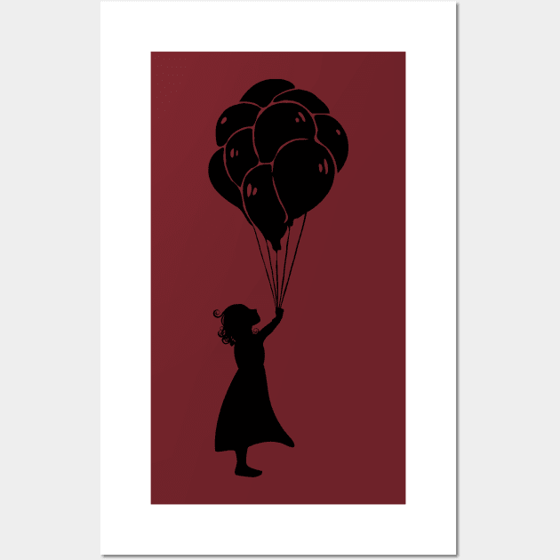 Girl with balloon Wall Art by Unelmoija